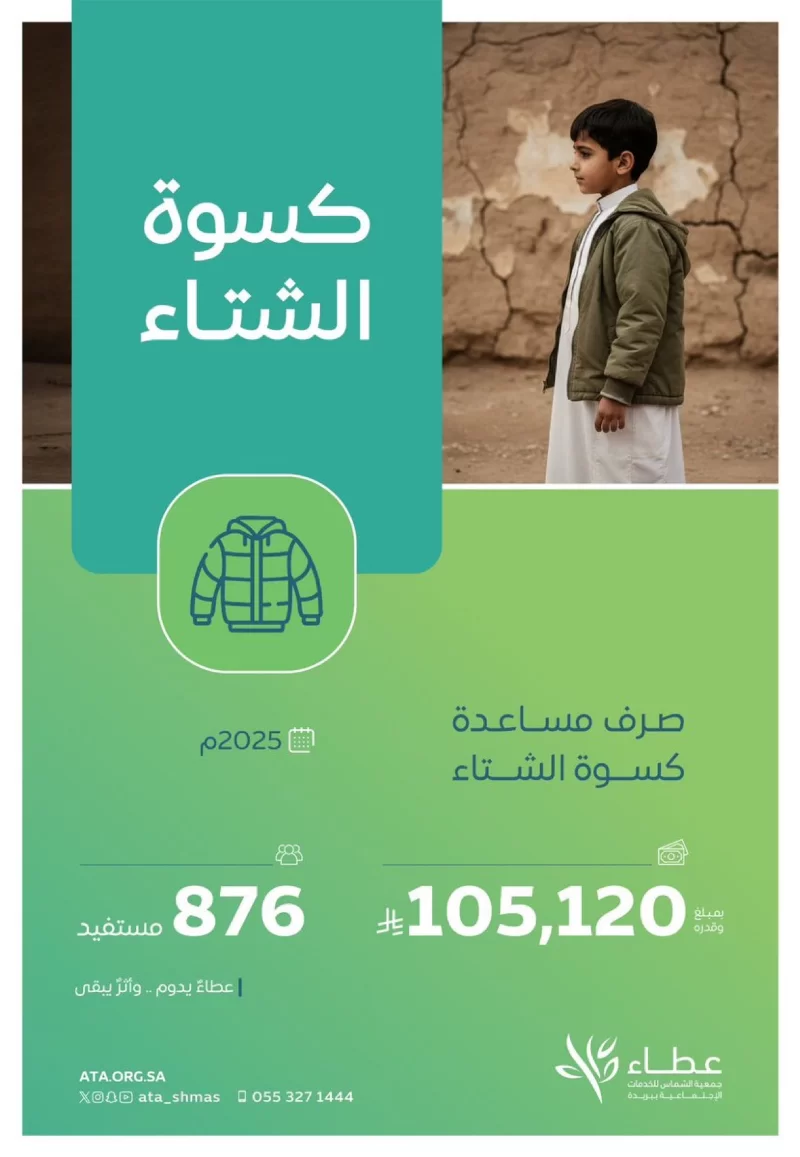 عطاء تغذي بطاقات ⁧‫كسوة الشتاء‬⁩ 